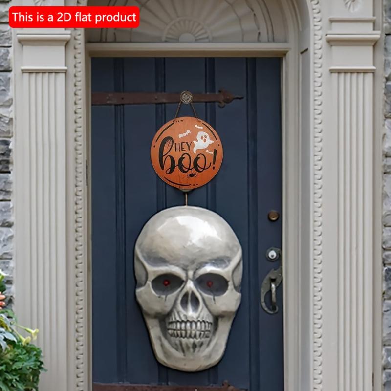 2d Flat 20*20cm, Halloween Home Decoration, Halloween Wooden Circular Logo, Creative Decoration, for Home, Club, Garden, Bedroom, Bar Decor.