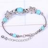 Women's Turquoise Beads Bracelet Charming Alloy Bangle Jewelry Gift