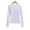 Dames Zoet & Pittig Longsleeve Slim Fit Henley Kraag T-shirt