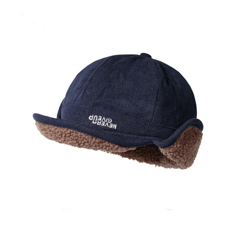 

Ретро вельветовая овечья шерсть утолщенная теплая защита ушей женская зимняя милая шерстяная шапка мужская M（56-58cm）