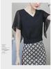 2023 Summer Women's Batwing Sleeve Chiffon Shirt - Short Sleeve Fashion Slim Fit Top