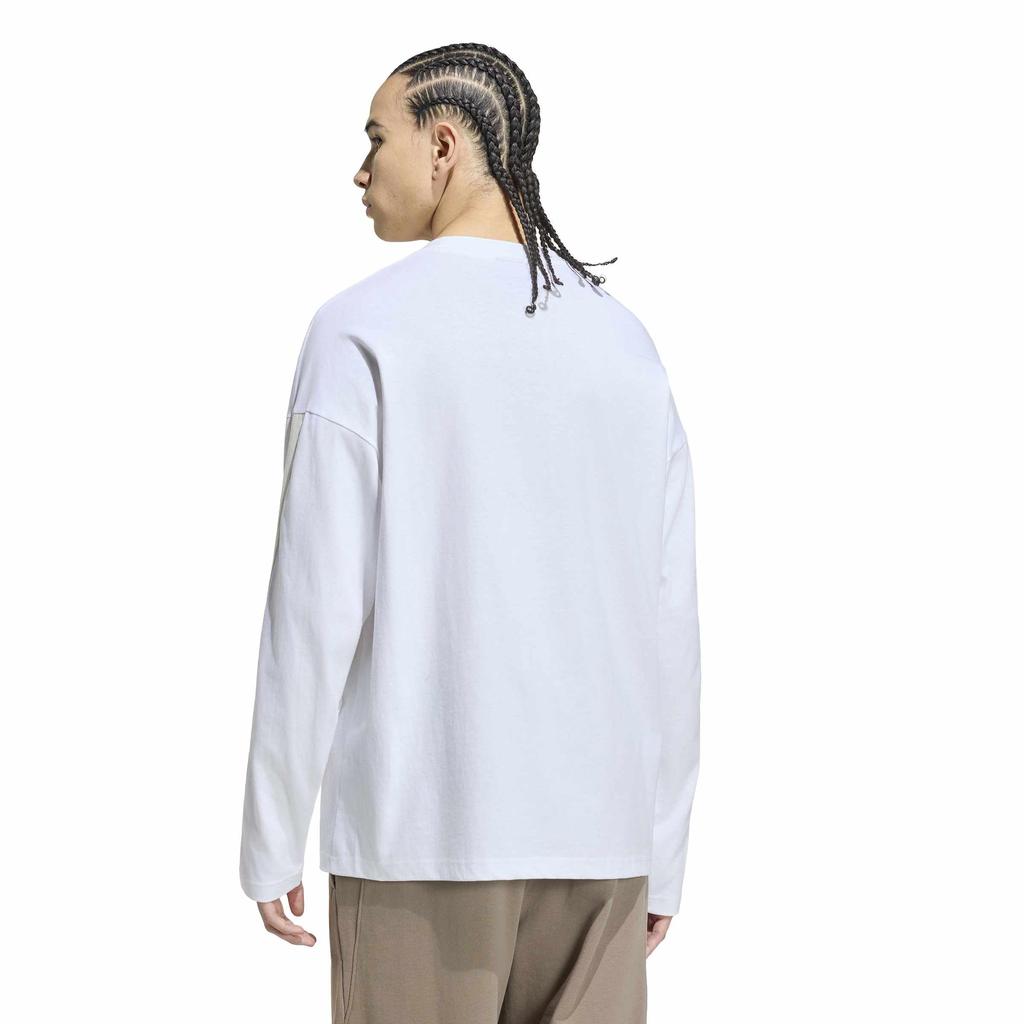 KIT WH769 2XL [Adidas] Long-Sleeve T-Shirt 3-Stripes Men's White/Off-White (HY7960)