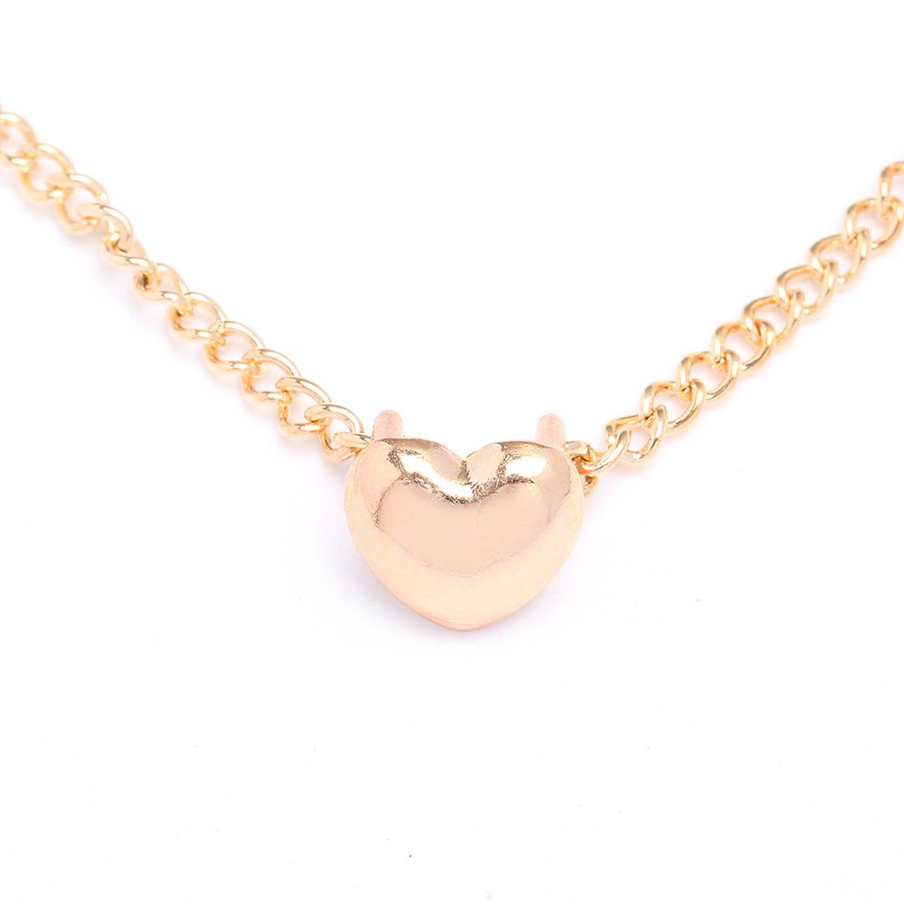 Korean Strictly Selected Jewelry, Fashionable, Elegant, Sweet And Cute Short Gold Love Necklace, Neck Chain, Collarbone Chain, Women