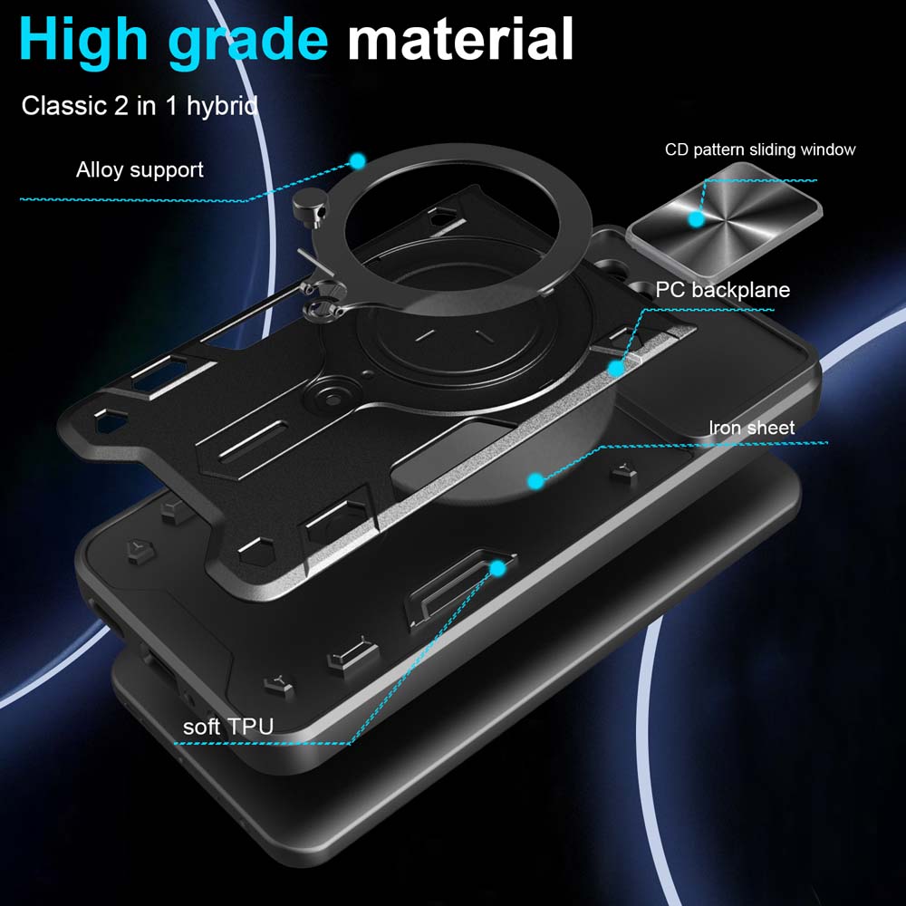 Magsafe Magnetische Kameraschutzhülle für Mi Poco X7 X6 X5 Pro F5 F6 Pro C65 C75 Armor Hybrid Metallring Rückseite