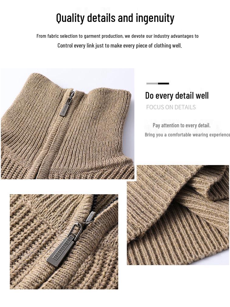Men's Solid Color Knitwear: British Style Lapel Sweater