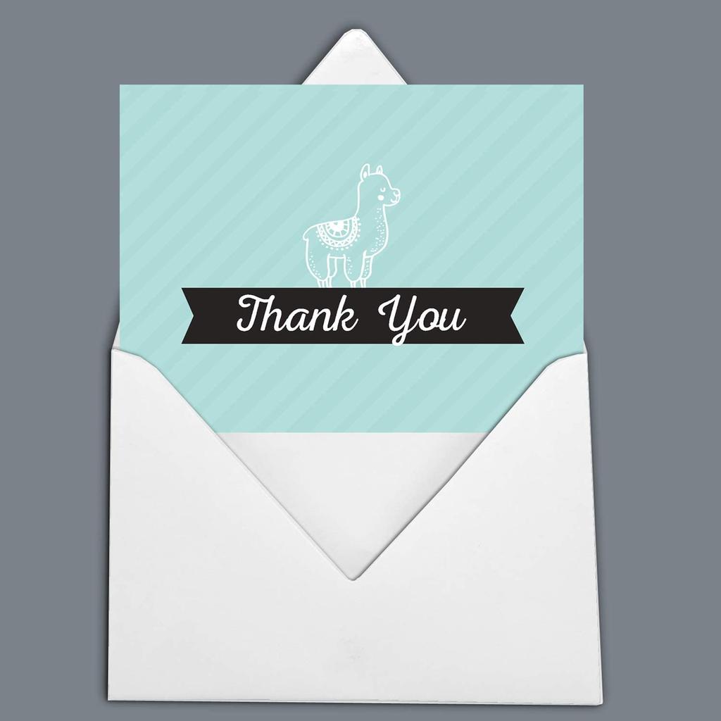 Darling Souvenir Baby Shower Thank You Notes Folded Blank Greeting Card With White Envelopes - 36