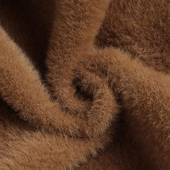 Knitting Tops Women Long Sleeve Turtleneck Sweater Solid Color Thickened Fleece Lined Autumn Winter Knitwear