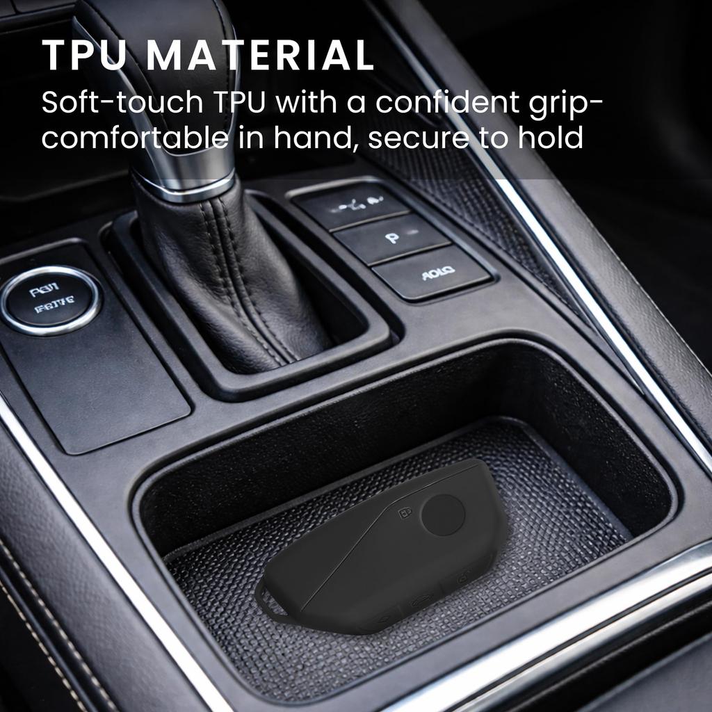 kwmobile Car Key Case for BMW X7 X1 U11 iX ix1 7 Series G07 I7 Car Keys TPU Key Case Key Cover Gray with Key Ring 4-Button - - - -
