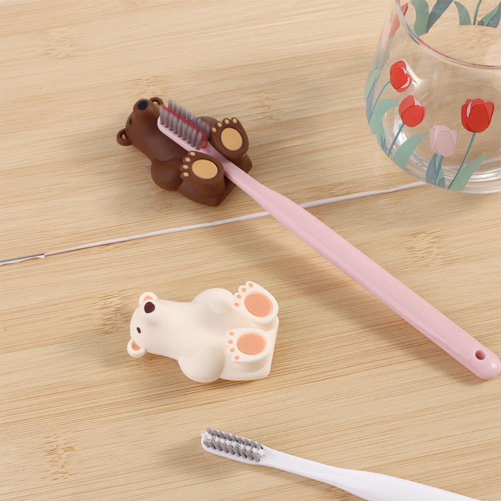 PVC Polar Bear Toothbrush Holder Suction Cup Toothbrush Rack Simplicity Bathroom