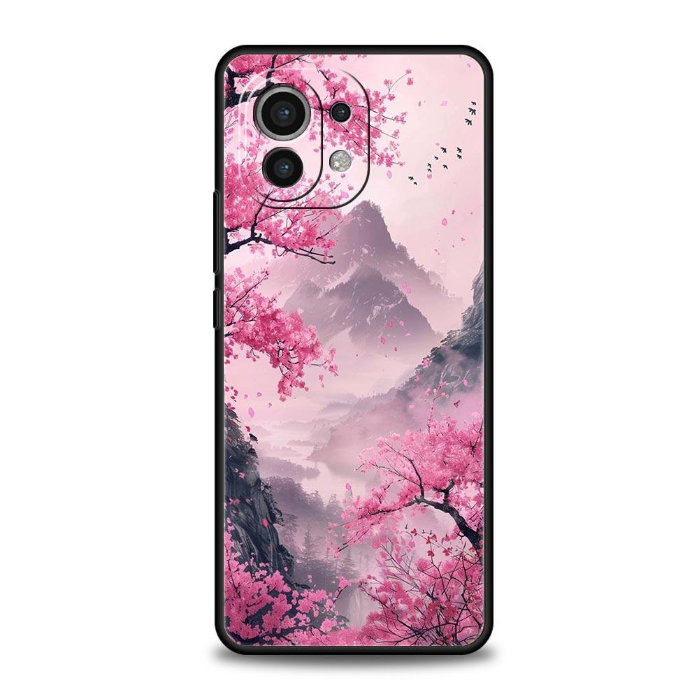 Pink Sunset Mountain Phone Case Cover for Xiaomi Mi 17 15 14 13 12 11 Ultra 15T 14T 13T 12T 11T Pro Lite 5G Soft TPU Shell Capas