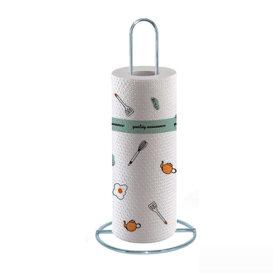 Nordic Minimalist Black Wrought Iron Paper Towel & Cling Film Holder for Kitchen and Dining Table