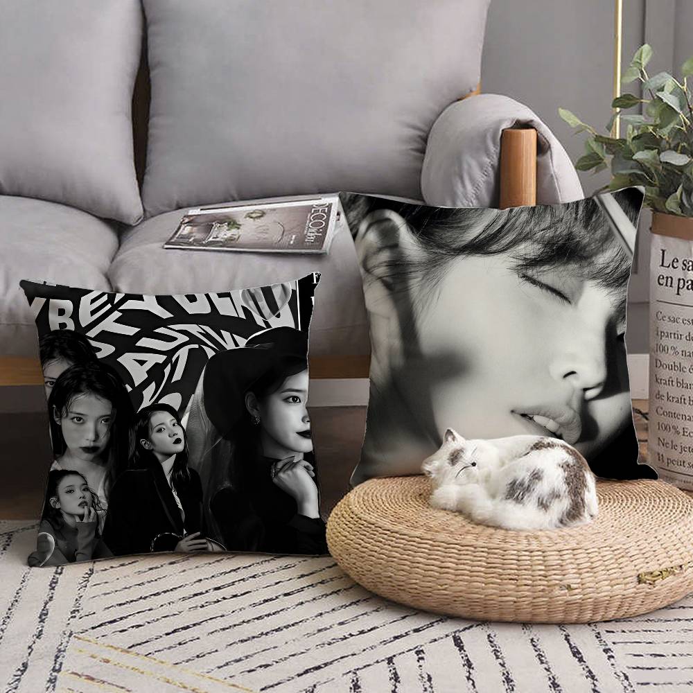 Federa Cuscino Kpop Girl IU Quadrato Camera da Letto Divano Cuscino Comfort per il Tempo Libero Decorazione Casa