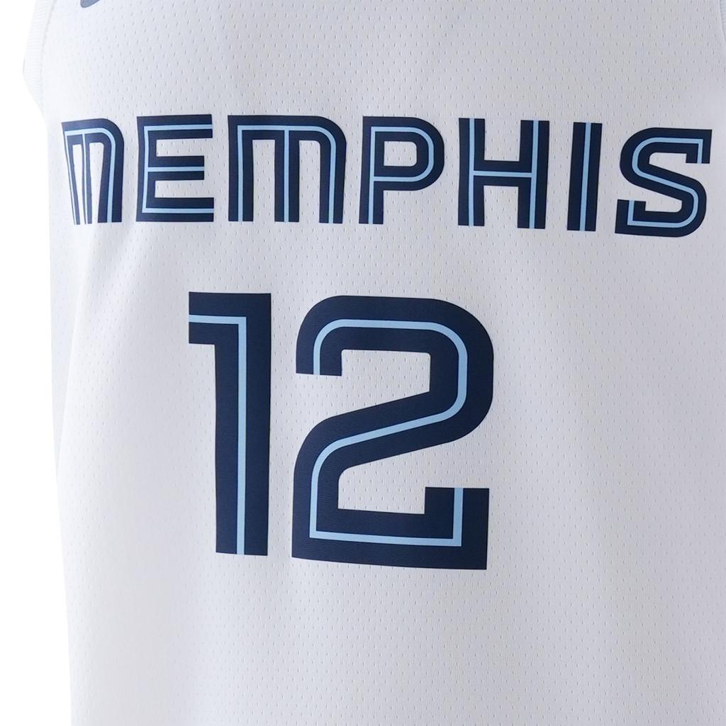 Nike NBA Retro Sports Breathable Fan Edition 21-22 Season Grizzlies Morant 12 Basketball Jersey Men jersey White CW3596-100