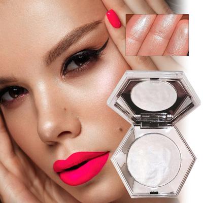 Perleťově bílý rozjasňovač obličeje make-up třpytivý diamantový třpytivý rozjasňovač make-up pudr na obličej, tělová tvář, bledá pleť