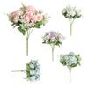 Artificial Flower Handmade Decorative Faux Silk Flower Non-fading 7 Heads Rose Fake Flower for Living Room