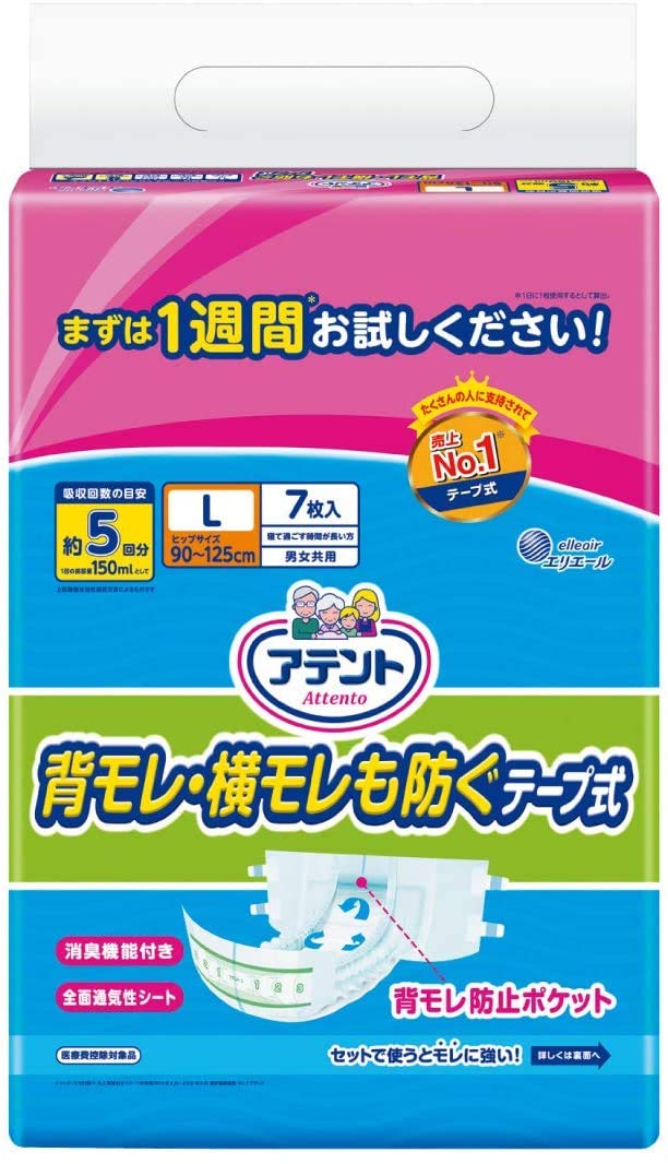 

дезодорирующий предотвращает заднюю и боковую липкую ленту L 7 шт. Люди, которые проводят много времени в [Пробная упаковка] Atent, эффект, утечка, тип, размер, унисекс, [ADL]