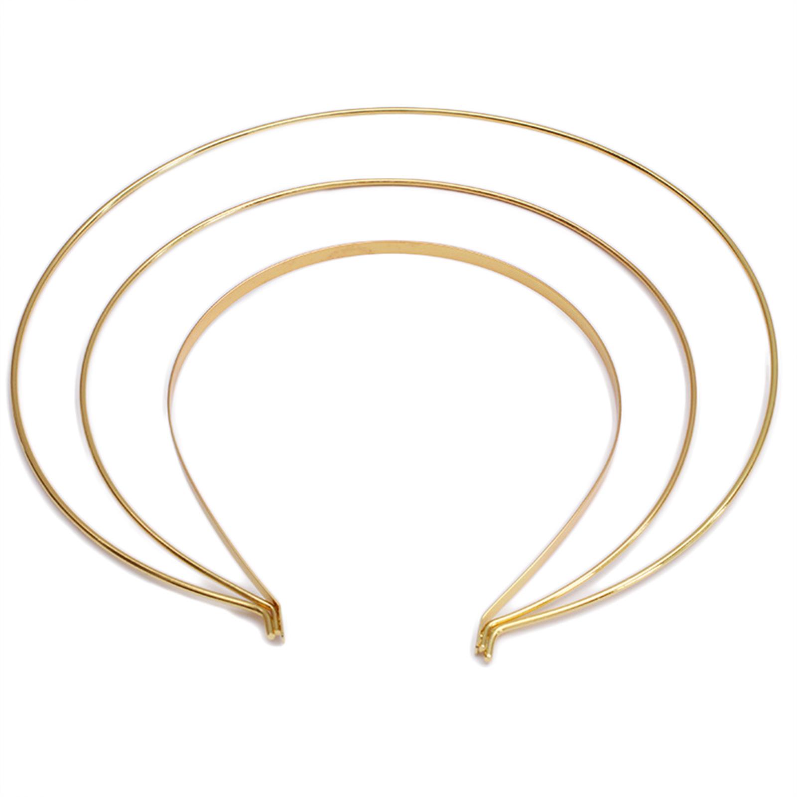 

Smooth Metal Headbands Women Hair DIY Craft Blank Thin Steel Wire Frame Hairband for Head Bands Christmas Gift Golden Si 2