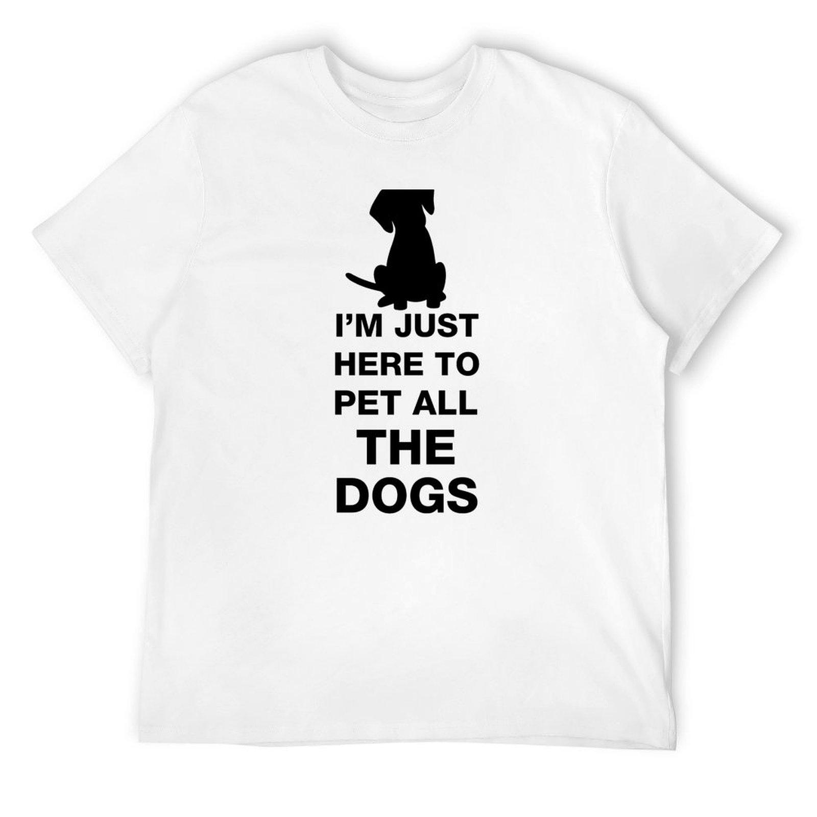 Я здесь только чтобы гладить всех собак Футболка оверсайз футболка аниме фигурки баскетбольные графические футболки Мужская хлопковая футболка S