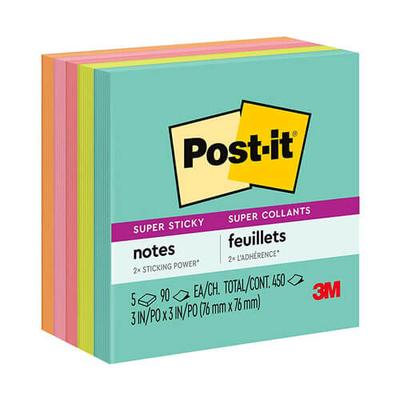 Post-it Super Sticky Notes 76x76mm (5pk) (Miami)