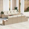 VidaXL 9-piece Garden Sofa Set with Beige Cushions Rattan Acacia 3348052