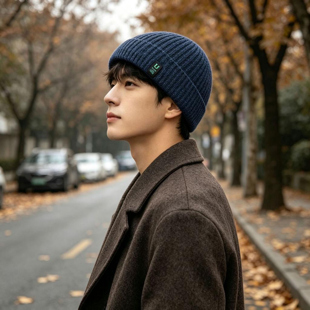 Knitted Hat Autumn and Winter Versatile Warm Plush Wool Hat Women's Outdoor Cycling Ear Protection Cold Cover Large Brim Ice Hat