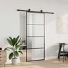 VidaXL Porte coulissante kit de quincaillerie noir 90x205 cm verre ESG, porte intérieure, porte de grange intérieure, porte 3375799
