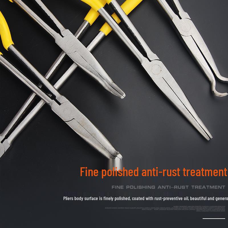 16-inch Long Nose Pliers with 11-inch Clamping Pointed Nose, Bent Nose, and Extended Pointed Nose Models