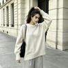 Cross-border Foreign Trade New Soft Waxy Round Neck Pullover Sweater Women's Autumn and Winter Loose and Versatile Basic Pullover Sweater Women's