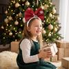 Decorative Snowflakes Headwear Sparkling Glitter Christmas Bow Headband for Women Girls, Giant Bowknot Hair Outfit Accessories with Snowflake Gift Box