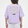 Puma Floral Cartoon Print Casual Sports Round Neck Short Sleeve T-Shirt Women Tops Lavender-Purple 532258-16