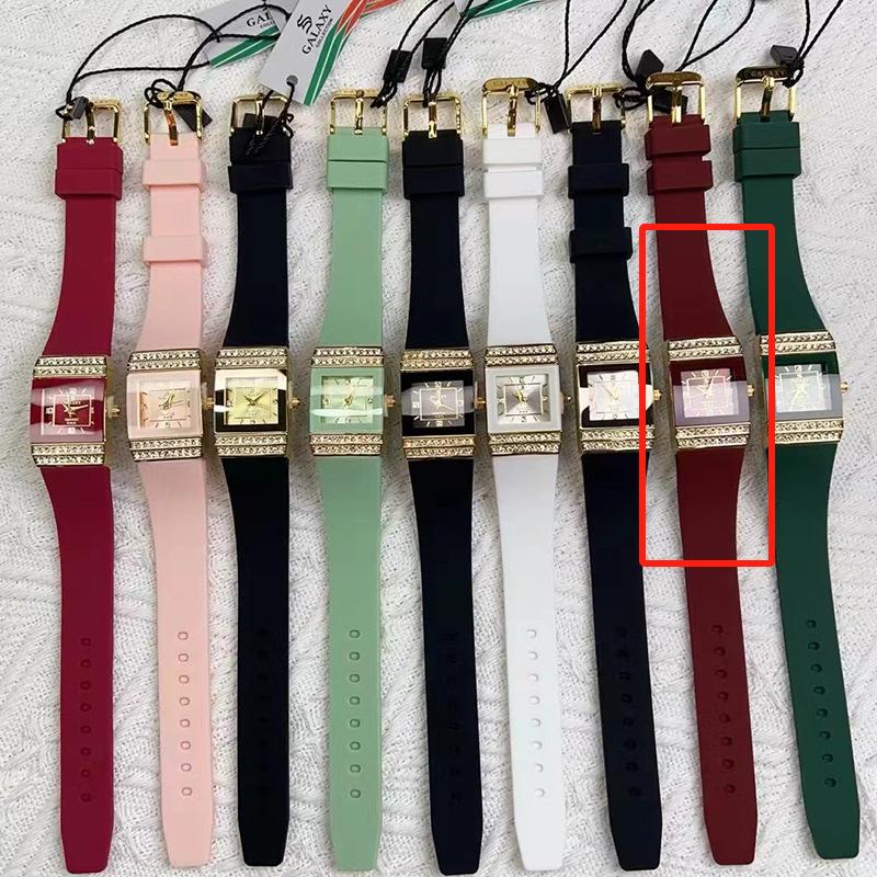GALAXY export populaire double rangée diamant or montre femme montre silicone femme montre médiévale femme