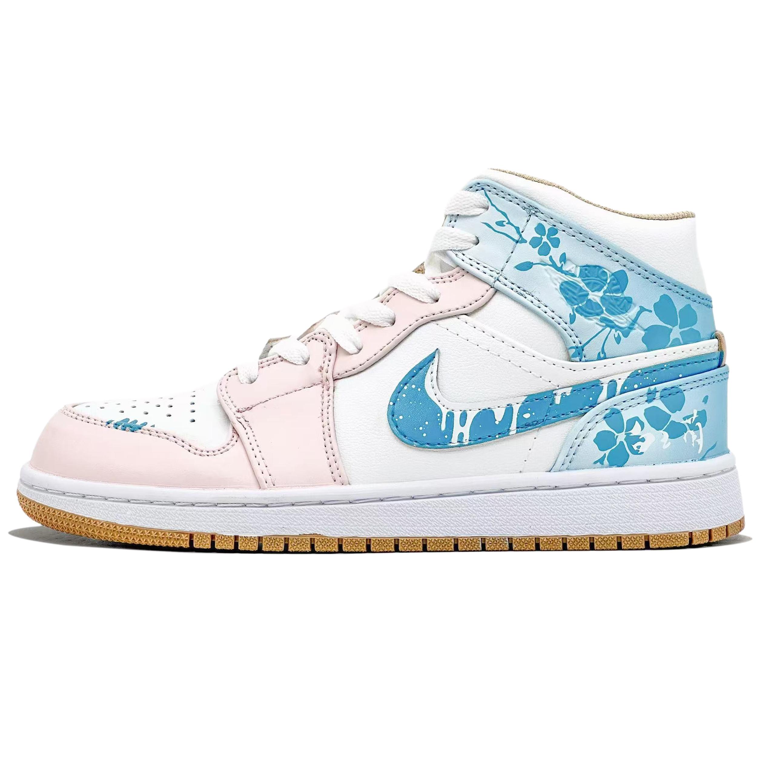 

Jordan Air Jordan 1 Lavender Stationery Leather Abrasion Resistant Vintage Basketball Shoes Women s Pink Blue FN6622-201(Team1321-) 35.5