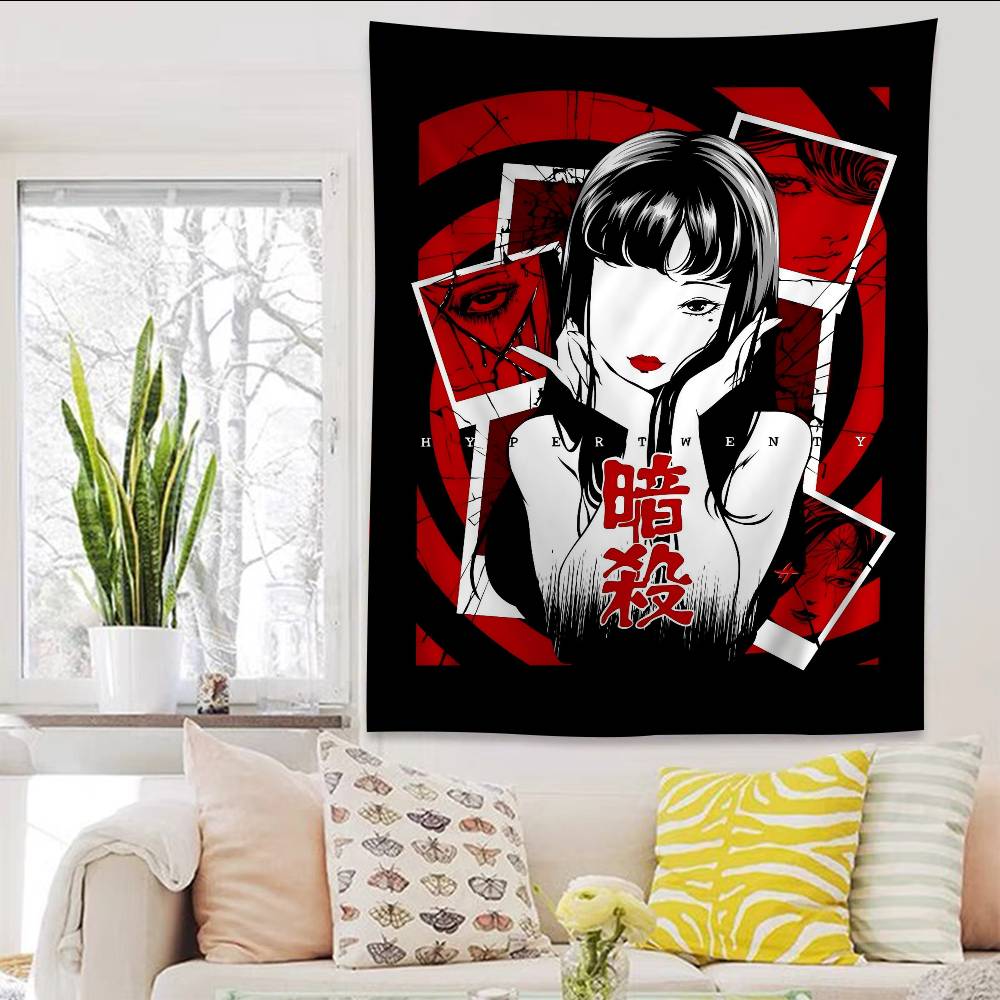 

Horror Comics Tomie DIY Wall Tapestry Hanging Tarot Hippie Wall Rugs Dorm INS Home Decor 74x94cm(29x37in)