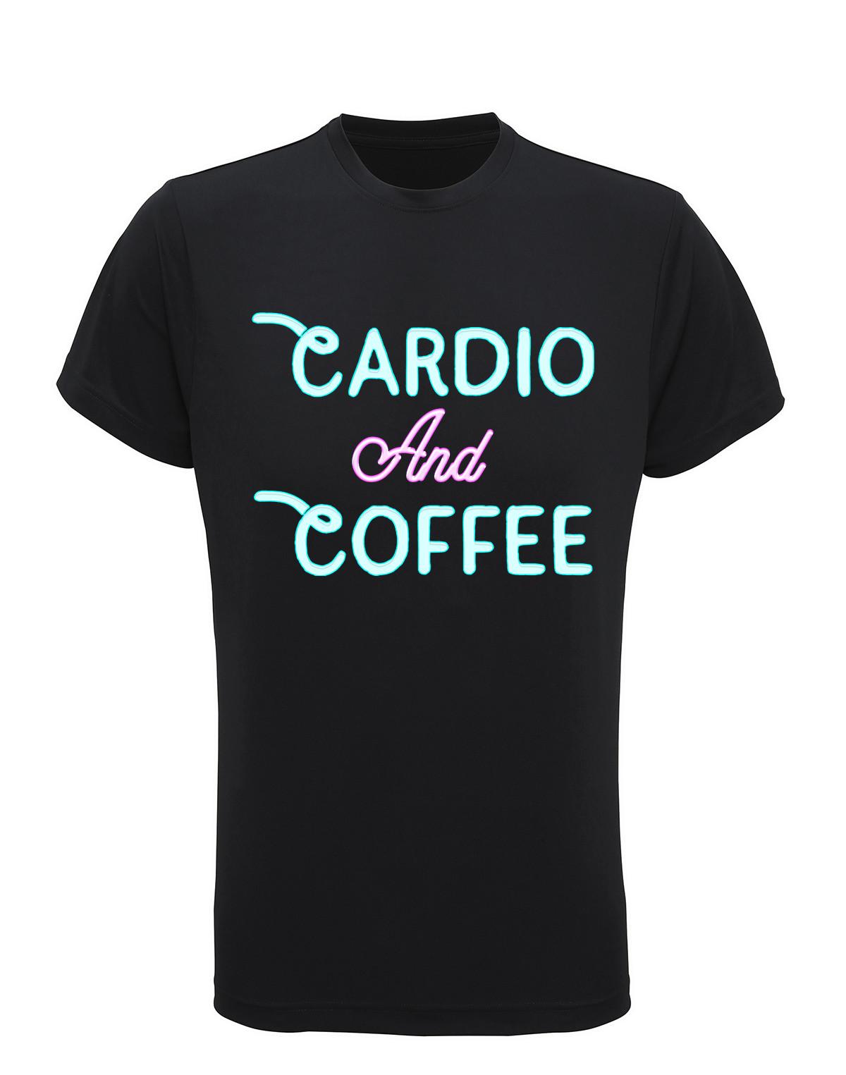 Mens Recycled Performance T-Shirt Mens Womens Tees Top Cardio and Coffee Exercise Gym Fitness TriDri L