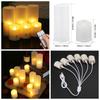 6Pcs Rechargeable Flickering Candles Flameless LED Tea Light Christmas Candles 1D Wick Battery Operated Electronic Candle Lamp