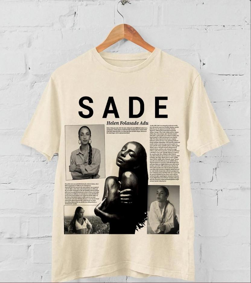 Sade Album Graphic Lyrics Black Unisex T-shirt, S-4XL