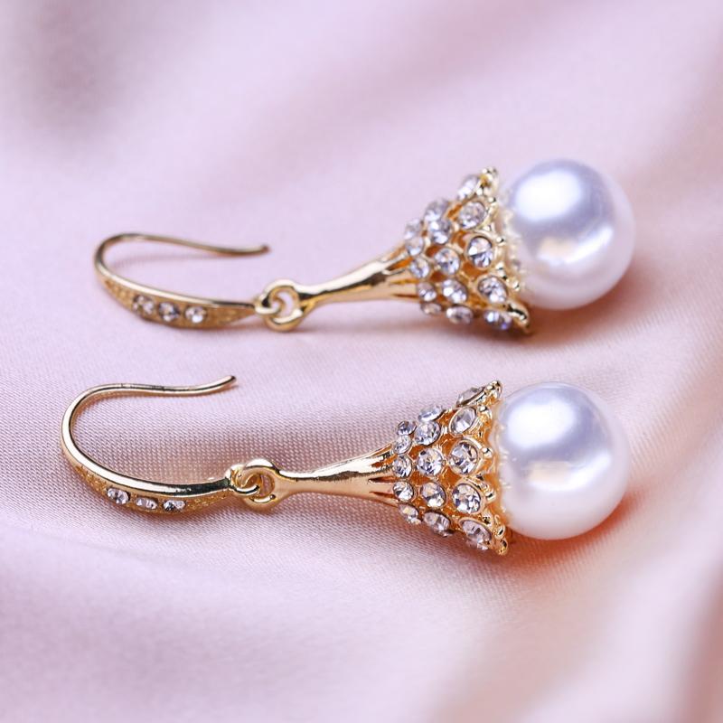 KNIKOO Brincos para mulheres Moda Brincos de pérolas Jóias para casamento Noiva Festa Brincos Presentes