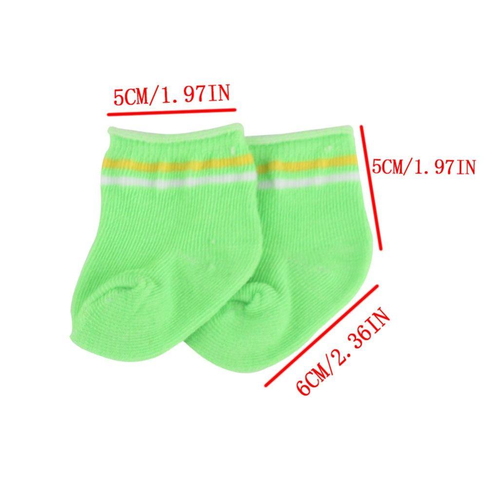 Passend für 18 Zoll/43 cm Puppen Socken Mehrfarbig Miniatur Kleidung Spielzeug Puppe Sportstrumpf