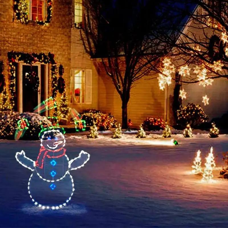 Animated LED Light Glitter Snowman Ornament for Christmas Garden Home Outdoor Yard Winter Holiday Party Decoration Decor