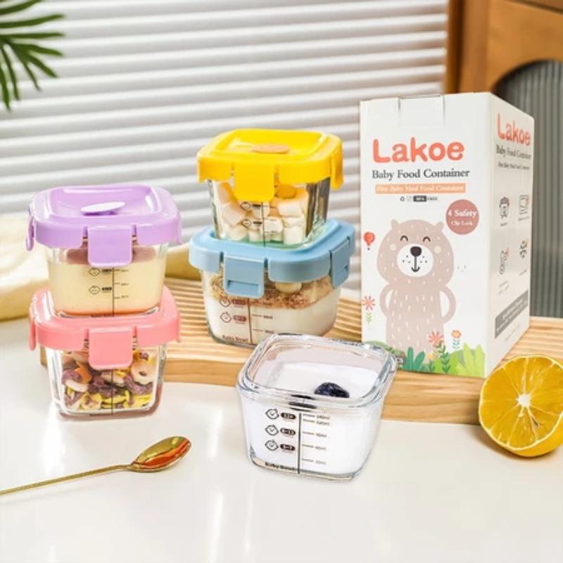 Spock 3-in-1 Tragbare Baby-Glas-Lebensmittelbehälterbox Aufbewahrung Gefrierschrank- und hitzebeständige Aufbewahrungsbox