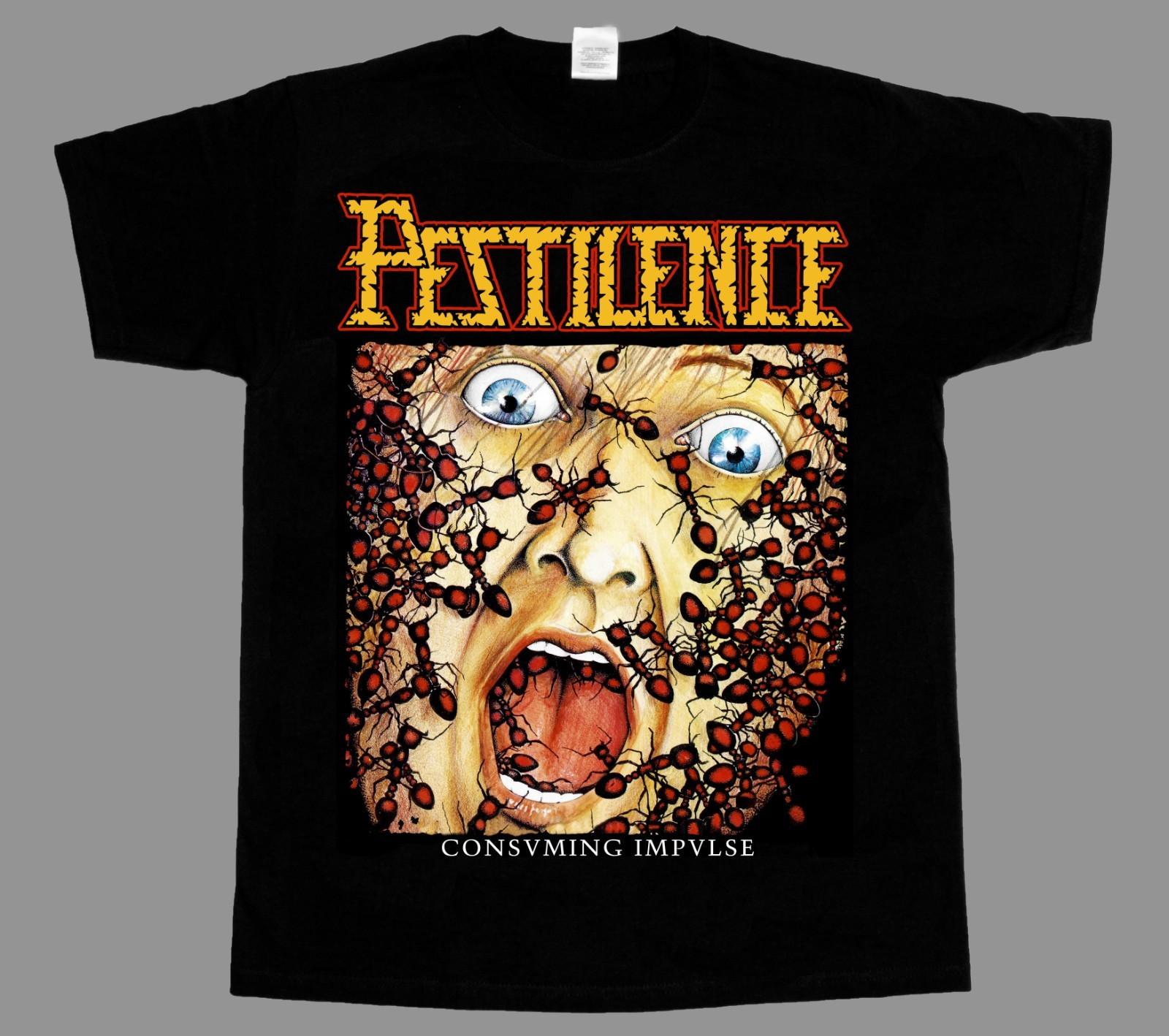 Pestilence Consuming Impulse НОВАЯ ЧЕРНАЯ ФУТБОЛКА 345XL S