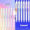 Starry Sky Glitter Gel Highlighters - Crystal Blue Erasable Click Pen for Students