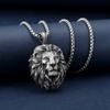 Metal Lion Head Pendant Necklace for Men's Personalized Hip Hop Punk Style Jewelry Trendy Men's Accessories