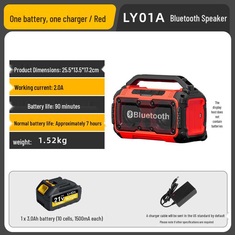 21V Bluetooth-Lautsprecher: Tragbarer Outdoor-Subwoofer mit langer Akkulaufzeit, hohem Volumen und überlegener Klangqualität.