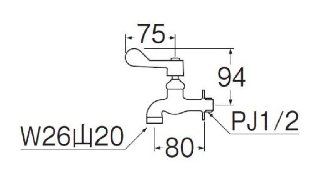 SANEI Kitchen Faucet Lever Suitable for Inland and Cold Body, Handle, 90-degree Open/Close, Climates, A1310F-13