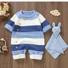 Winter Baby Rompers Clothes Warm Knit Striped Romper Boys Girls Jumpsuits Fall One Pieces Autumn Infant Unisex Playsuits