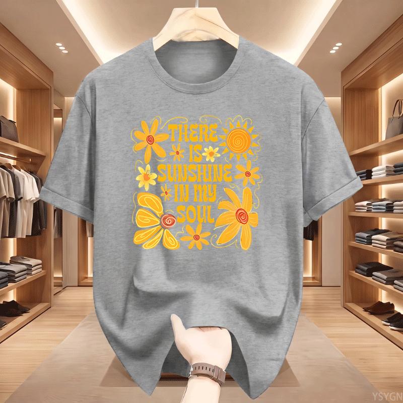 Sunshine In My Soul Tshirt Unisex Unisextal Health T Shirt Retro Boho Summer Vibes Tshirt Flower Tee Casaul Round Neck Tees Tops