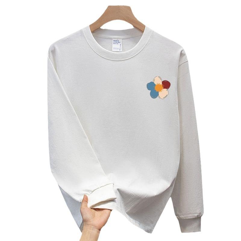 Heavy High-End Trendy Brand Pure Cotton T-Shirt Men'S Bottoming Shirt Long-Sleeved Trendy Autumn And Winter Men'S And Women'S Crew Neck Sweater