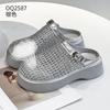 Pantofole con suola spessa indossano estate nuovo rete intrecciata traspirante pelle testa di borsa casual pigra a slittare