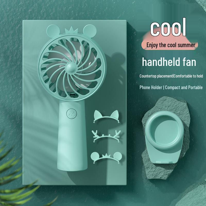 Portable USB Rechargeable Desktop Fan for Home and Dorm - Compact and Outdoor-Friendly +USB Power Cable